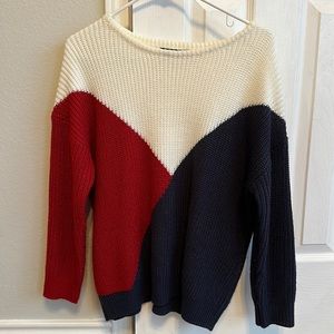 Zaful knit tri color sweater, size S, no tag, worn once.